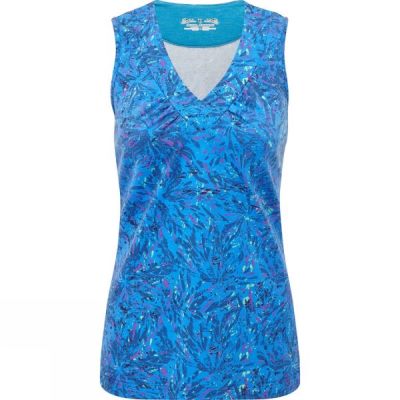 Camiseta Sin Mangas Royal Robbins Essential Floret Mujer Azules - Chile VYX243867